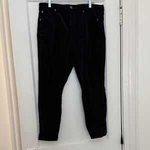 Gap Black velvet feeling denim Corduroy Pants size 16 Guc